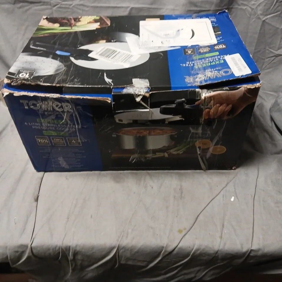 TOWER 4 LITRE PRESSURE COOKER – STAINLESS STEEL WITH LID