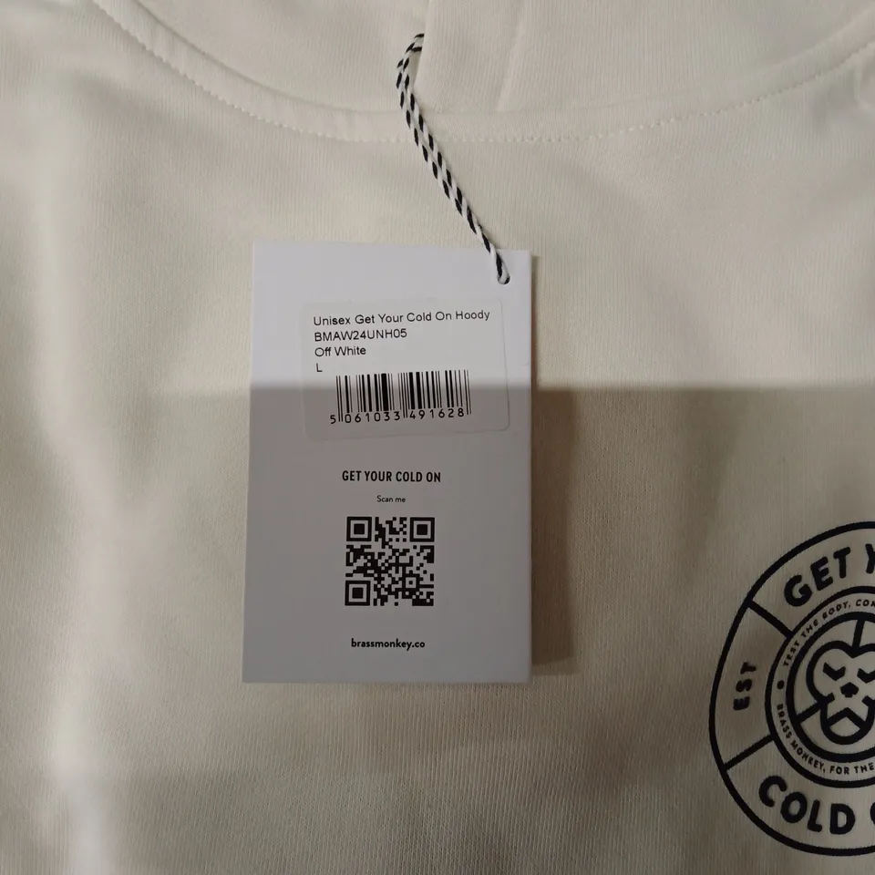 BRAND NEW BRASS MONKEY UNISEX HOODIES - APPROXIMATELY 12X // OFF WHITE // BMAW24UNH05 // SIZE: L
