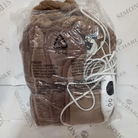 COZEE HOME HEATED BLANKET IN DARK TAUPE