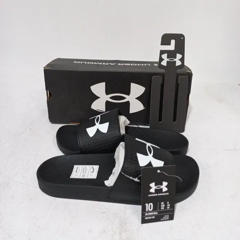 BOXED UNDER ARMOUR ARMR SLIDES IN BLACK - UK 9