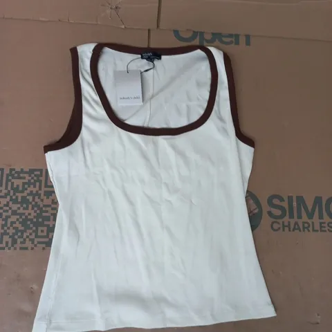 NOBODY'S CHILD SQUARE NECK VEST IN WHITE SIZE MEDIUM