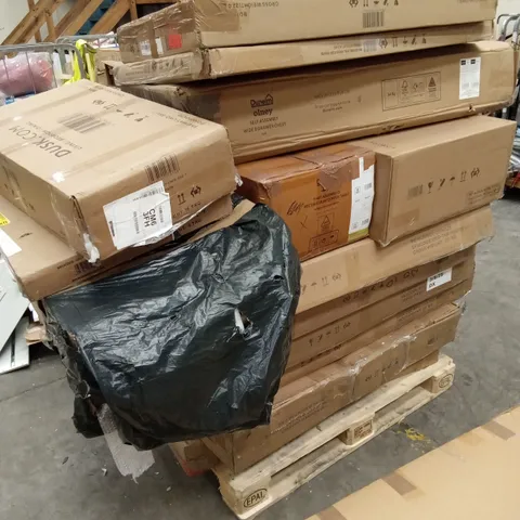 PALLET OF ASSORTED INCOMPLETE DESIGNER FURNITURE PARTS AND PIECES