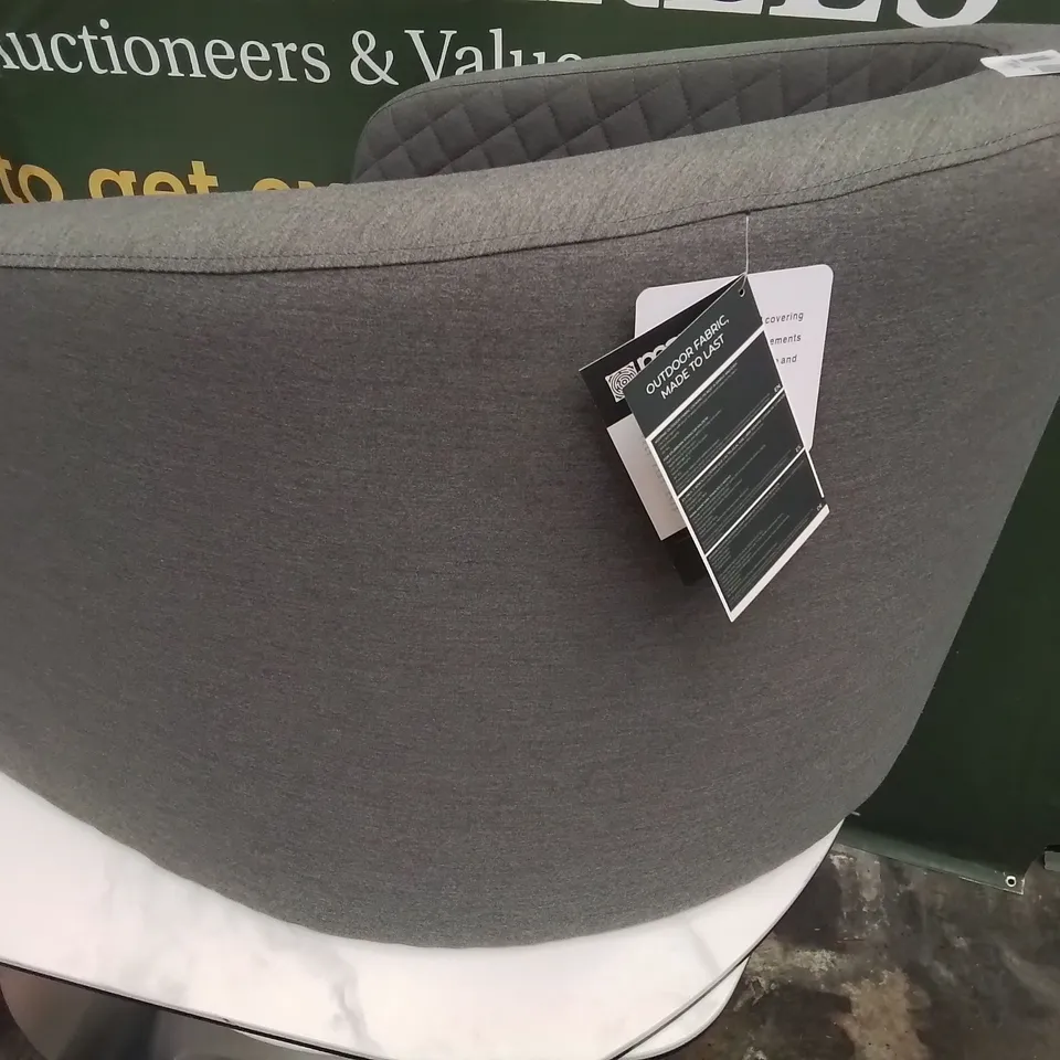 DESIGNER MAZE OUTDOOR GREY FABRIC TUB CHAIR