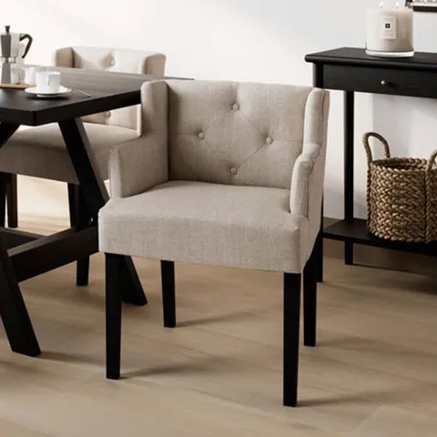BOXED SHAY STONE WINGED DINING CHAIR WITH ARMS 