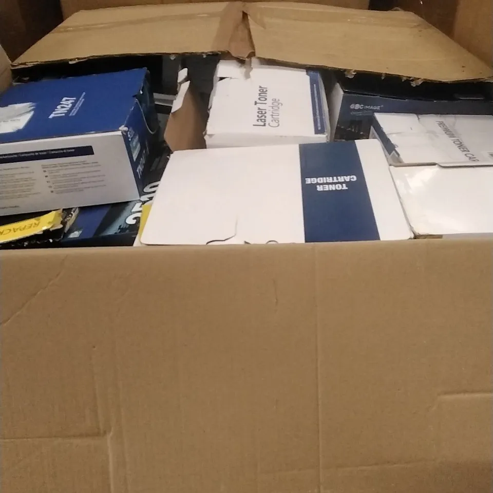 A PALLET CONTAINING A LARGE QUANTITY OF TONERS AND SIMILAR PRODUCTS ETC
