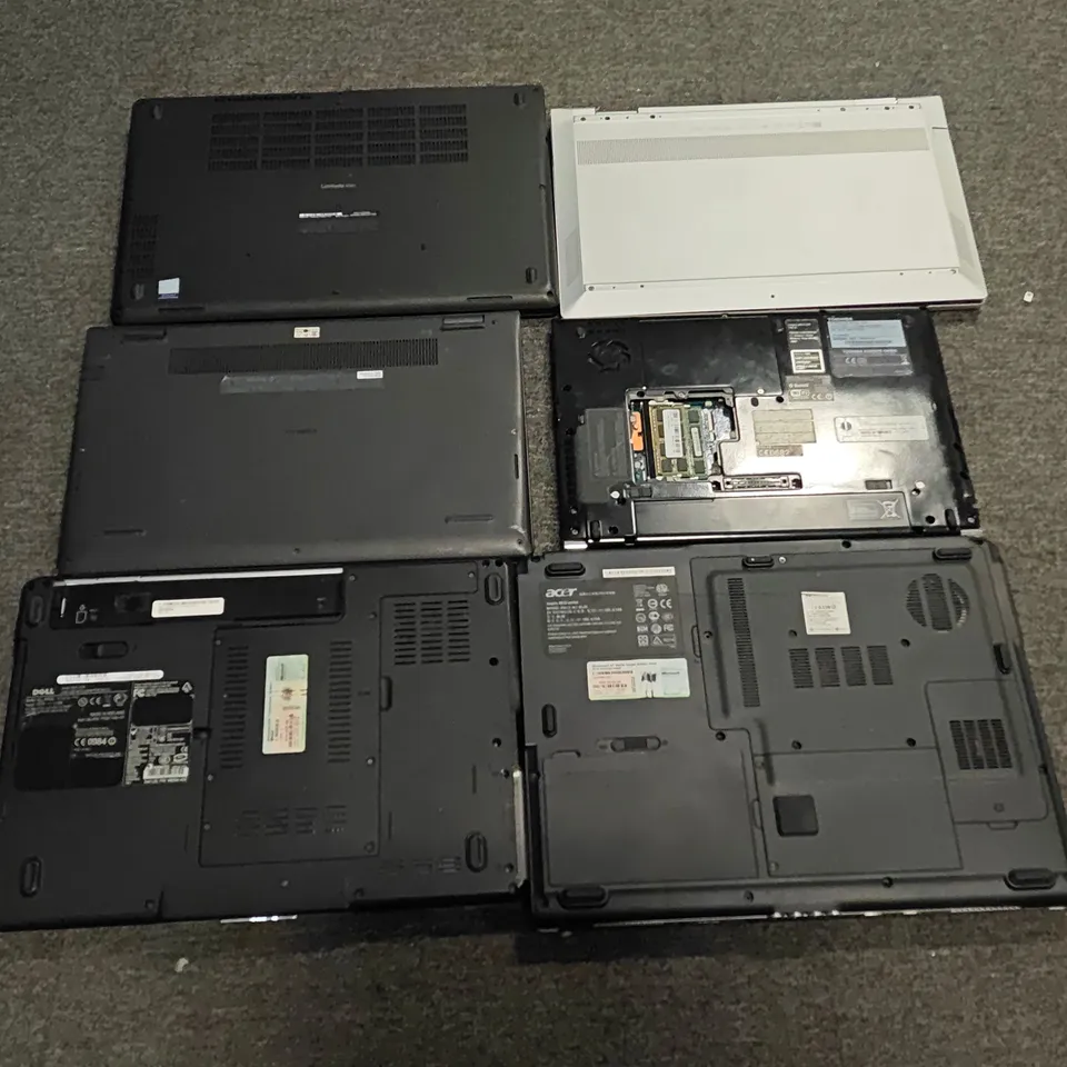 LOT OF 6 ASSORTED LAPTOPS TO INCLUDE HP, ASUELLS AND TOSHIBA