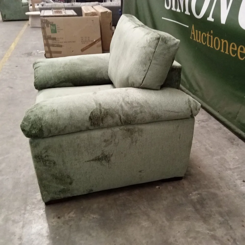 SALERNO STANDARD BACK FABRIC ARMCHAIR - OLIVE GREEN RRP £449