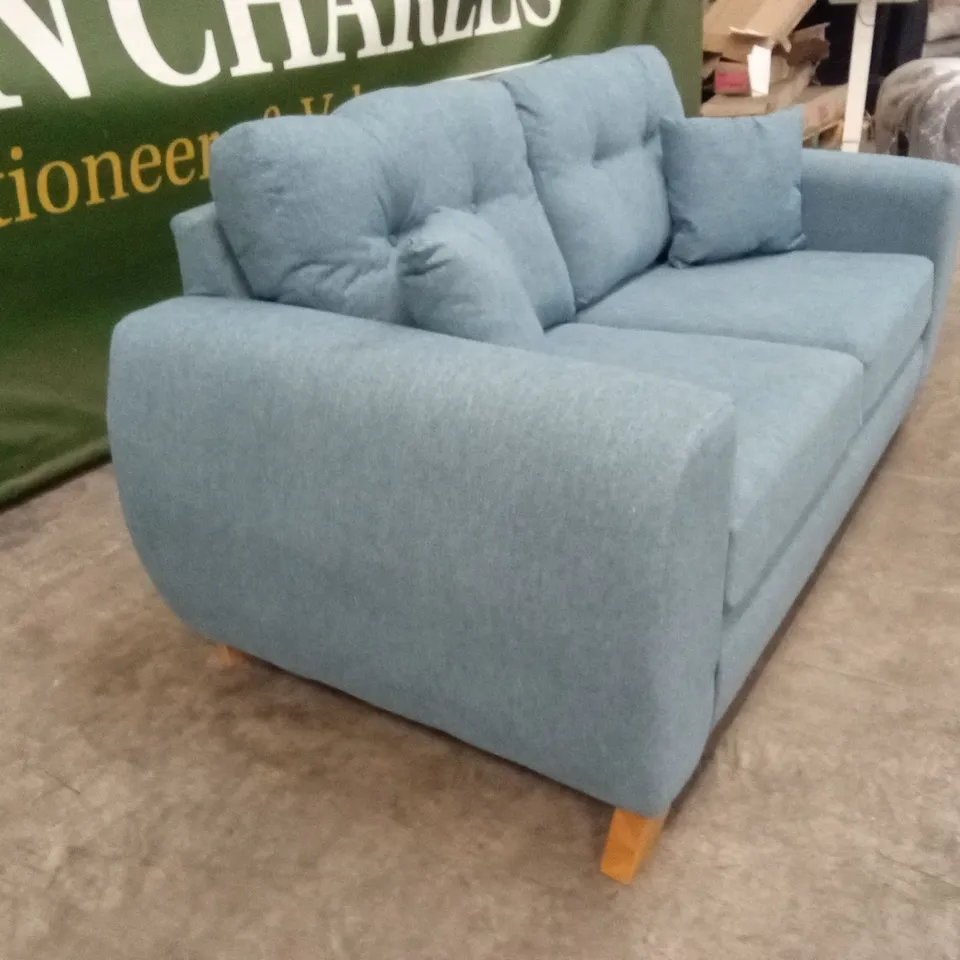 PRENT FABRIC 2 SEATER SOFA - TEAL RRP £799