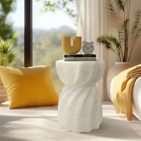 BOXED AUBRIA DRUM END TABLE (1 BOX)