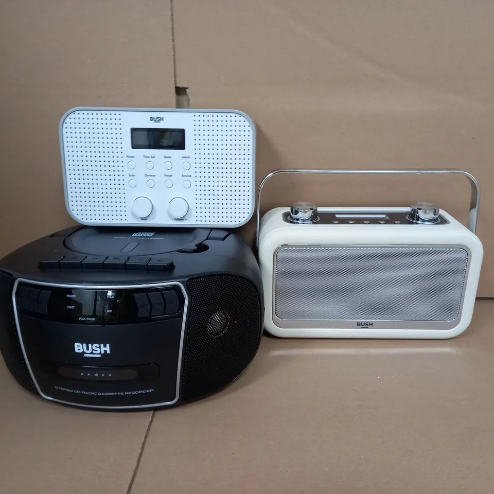 BOX OF APPROX 5 ASSORTED BUSH ITEMS TO INCLUDE - FM RADIO , BOOMBOX , DAB/FM RADIO WITH BLUETOOTH ETC