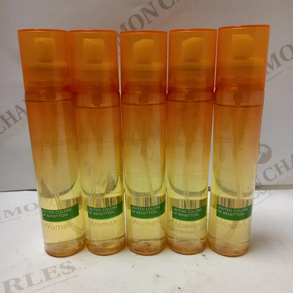 LOT OF APPROX 30 X 150ML UNITED COLORS OF BENETTON WOMAN DEODORANT SPRAY