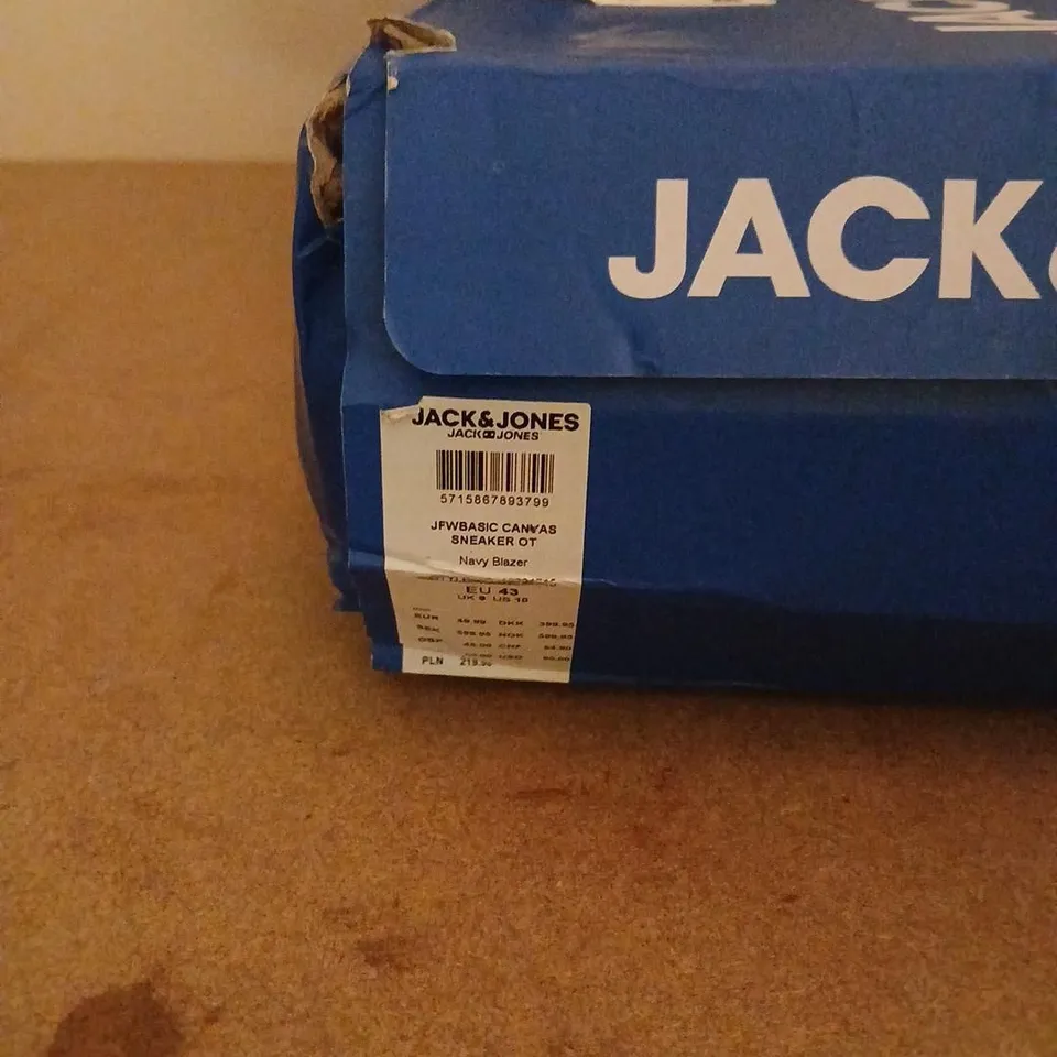 JACK & JONES BASIC CANVAS SNEAKER – NAVY BLAZER – UK 9 (EU 43)