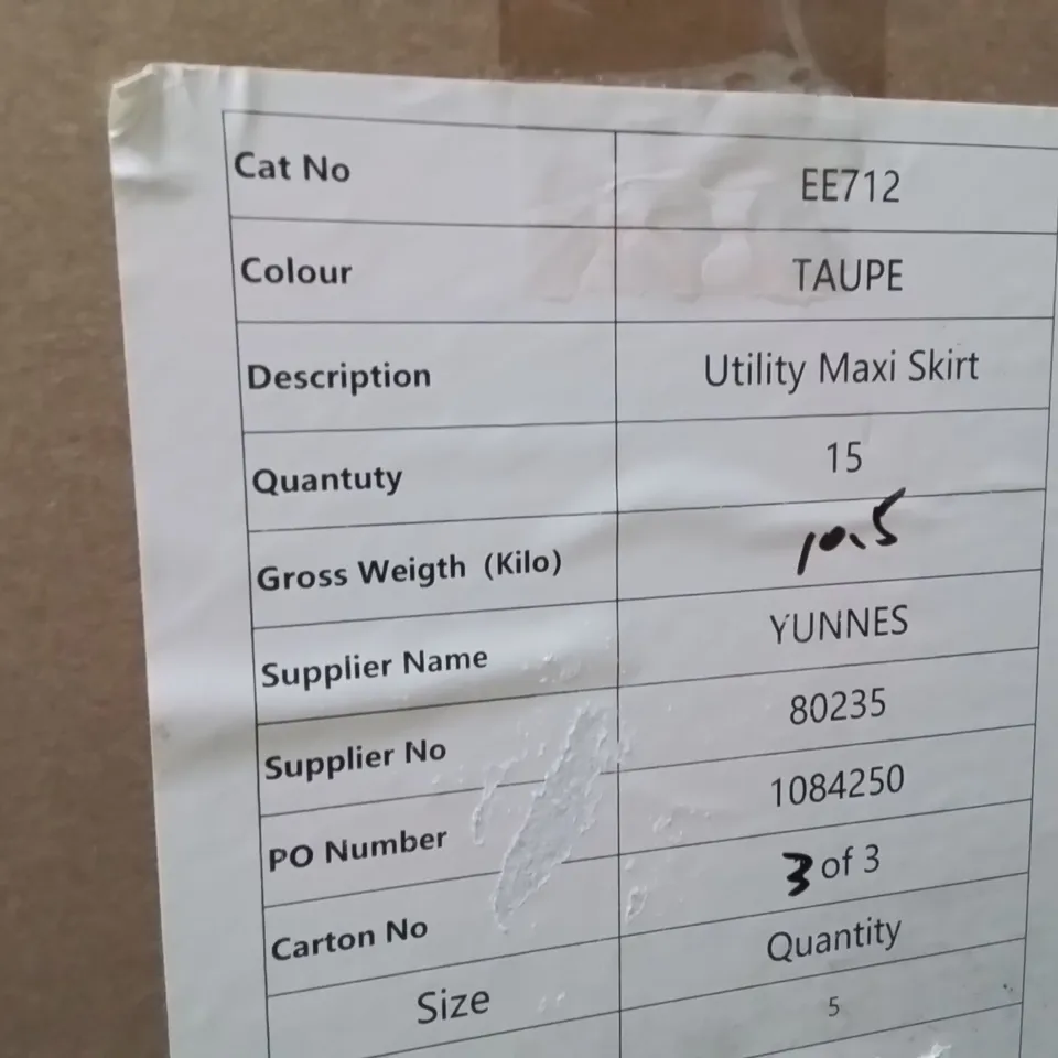 BOXED BRAND NEW APPROXIMATELY 5 JD WILLIAMS UTILITY MAXI SKIRT TAUPE SIZE 20