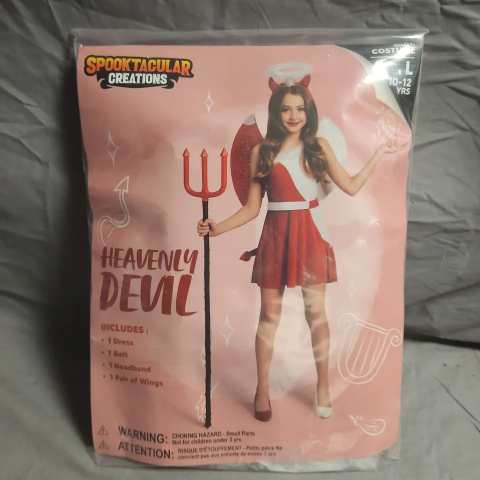 Spooktacular Creations Heavenly Devil Tween Costume – Pink, Size 10-12 Years (Includes dress, belt, headband & wings)