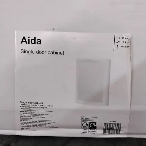 BOXED AIDA SINGLE DOOR CABINET -  WHITE