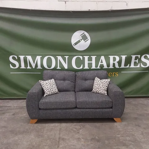PRENT FABRIC 2 SEATER SOFA - CHARCOAL 