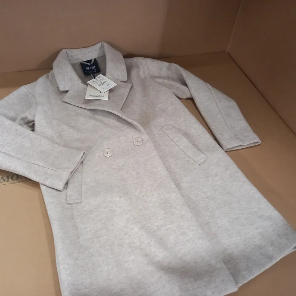 PULL & BEAR BUTTON UP JACKET IN NATURAL - XS