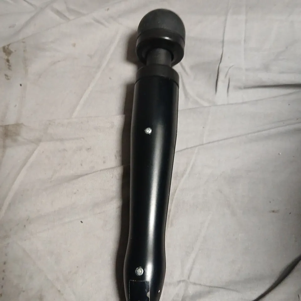 BLACK HANDHELD MASSAGER WAND WITH SILICONE HEAD 