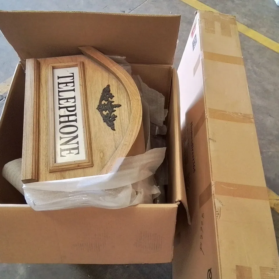 BOXED TELEPHONE BOX DISPLAY CABINET (2 BOXES) -NATURAL-