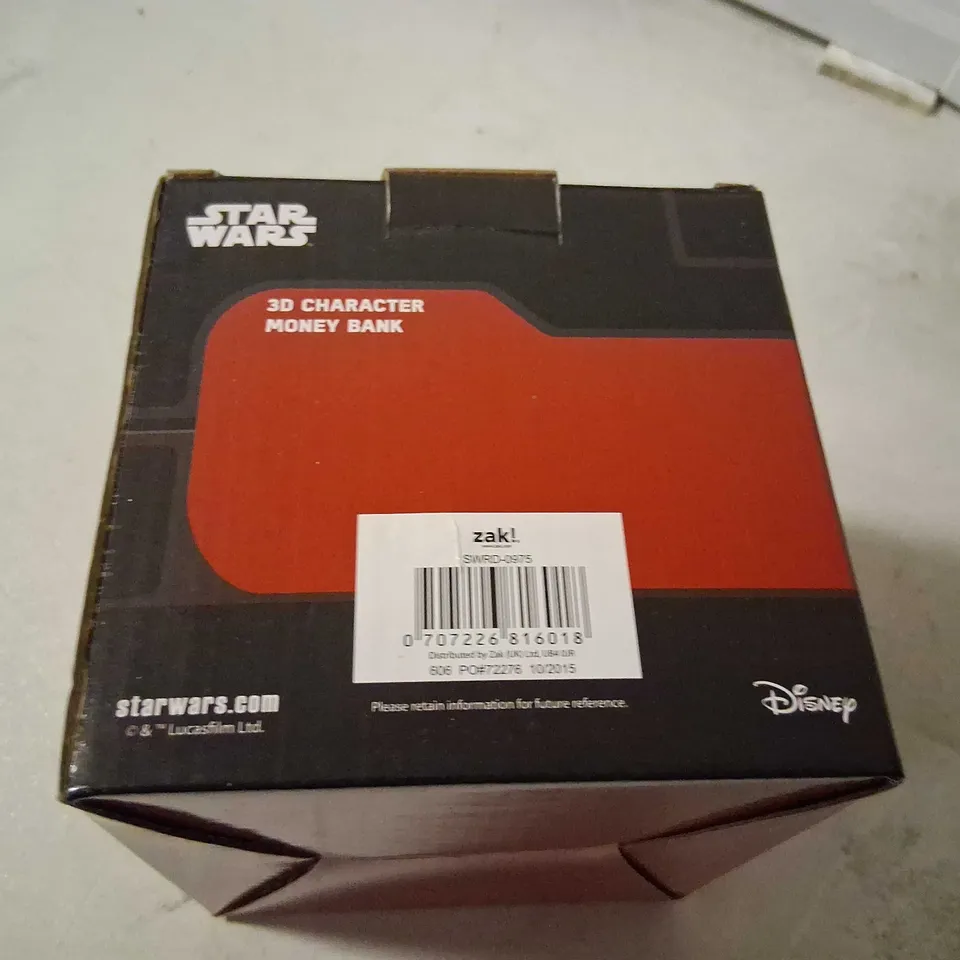STAR WARS 3D CHARACTER MONEY BANK - BOXED (DISNEY)