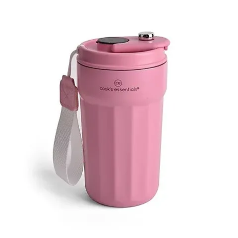 COOK'S ESSENTIALS 450ML DIGITAL INSULATED MUG IN PINK