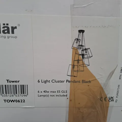 6 LIGHT CLUSTER PENDANT BLACK 