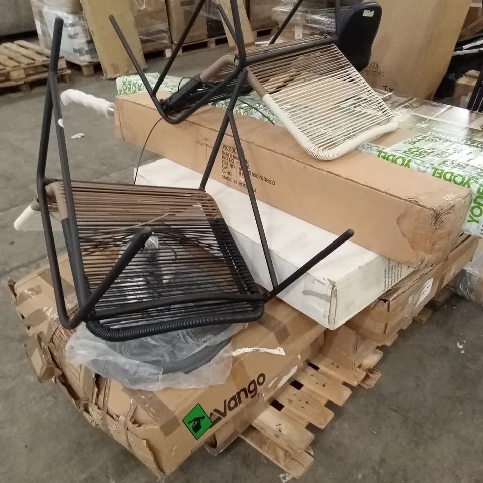PALLET OF ASSORTED INCOMPLETE OR DAMAGED GARDEN FURNITURE 