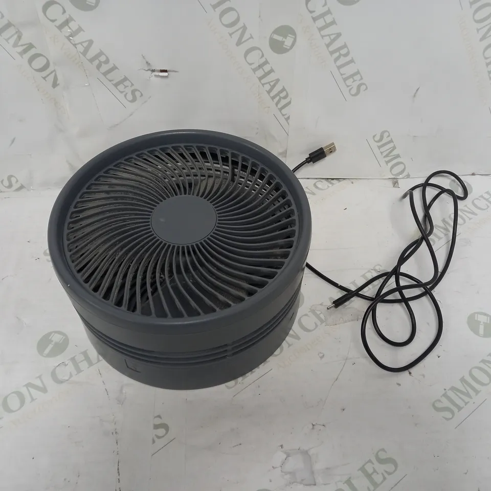 BOXED BELL & HOWELL RECHARGEABLE EXTENDABLE DESK & FLOOR FAN IN GREY