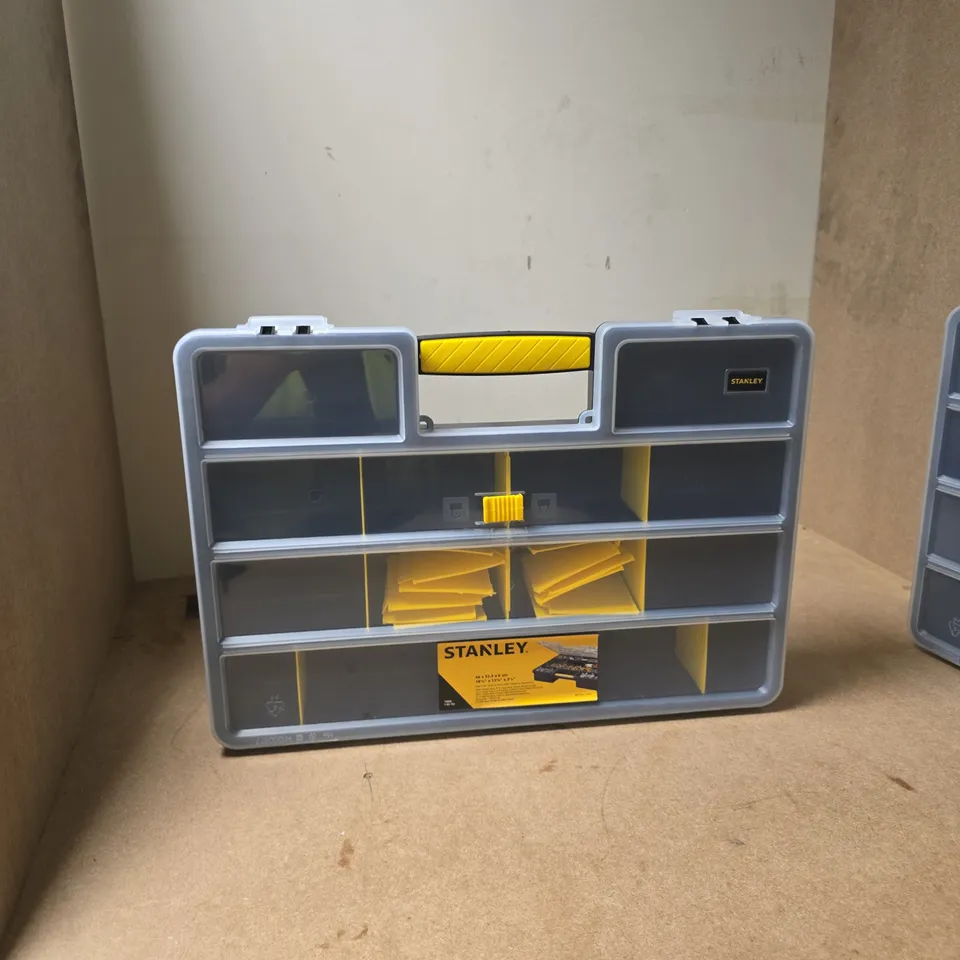 STANLEY PARTS ORGANIZER BOX – BLUE WITH YELLOW COMPARTMENTS