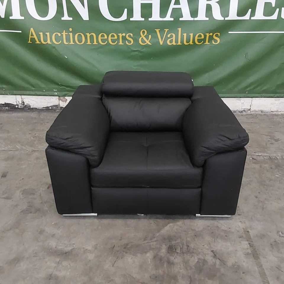 DESIGNER BRADY CHAIR IN BLACK LEATHER 