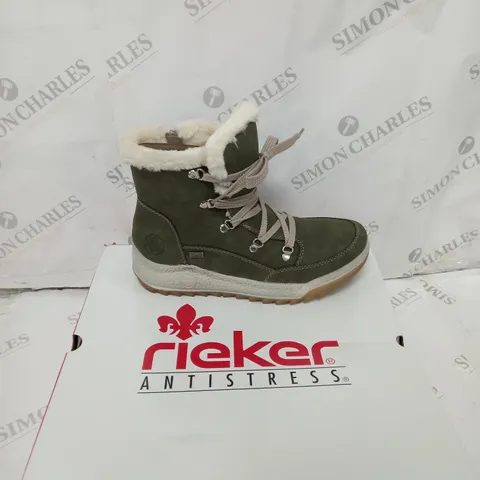BOXED RIEKER ANTISTRESS NAVY HIKING BOOT - SIZE 6