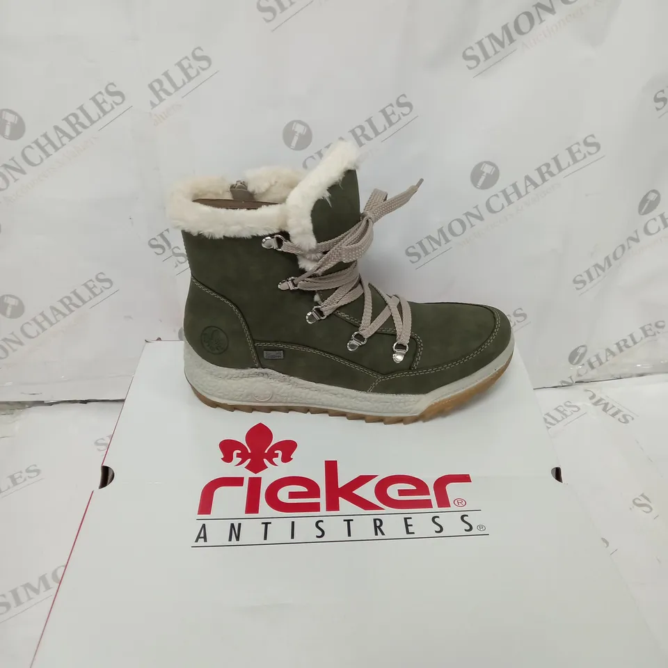 BOXED RIEKER ANTISTRESS NAVY HIKING BOOT - SIZE 6