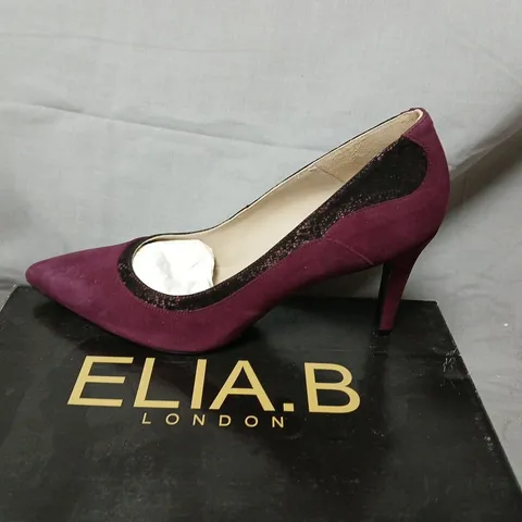 ELIA B LONDON DIANA BURGUNDY SUEDE HIGH HEEL SHOES, UK 6 (EU 39)