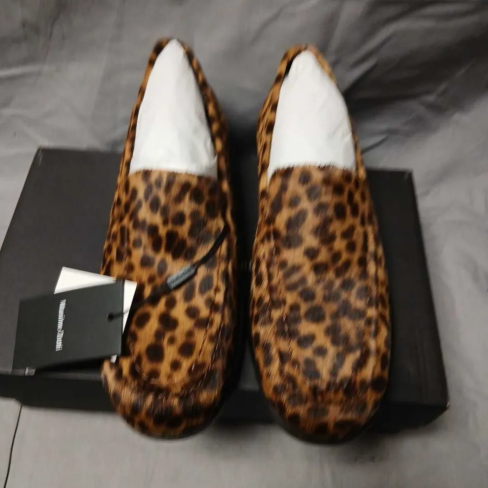 MASSIMO DUTTI LEOPARD PRINT MOCCASIN LOAFERS – MEN'S, UK SIZE 4