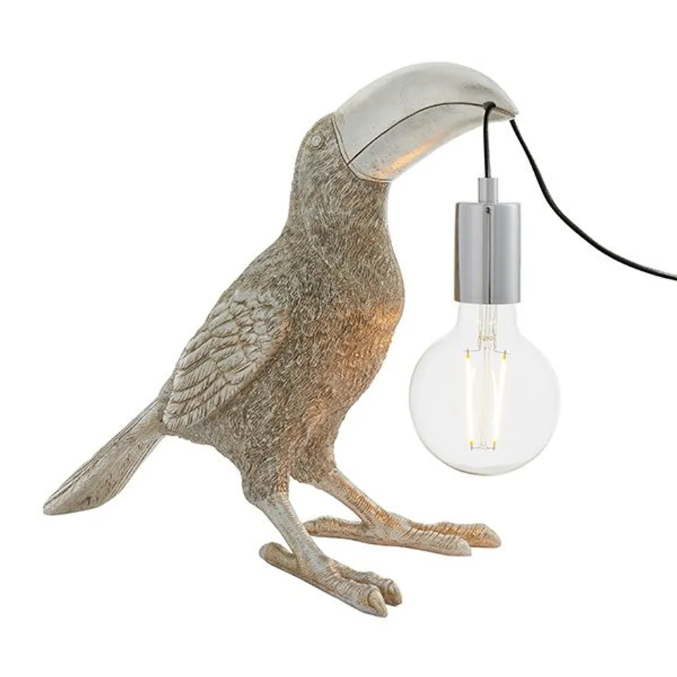 LAURA ASHLEY TOUCAN TABLE LAMP BASE - SILVER