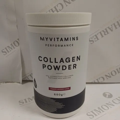 SEALED MY VITAMINS PERFORMANCE COLLAGEN POWDER - CRANBERRY & RASPBERRY 650G