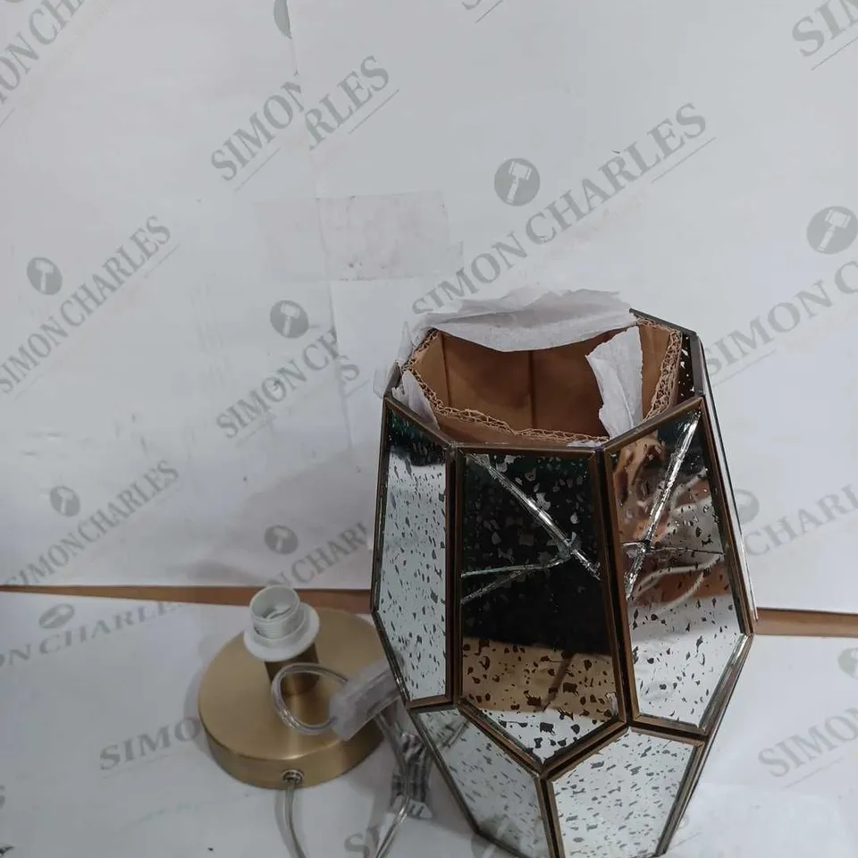 JOHN LEWIS ROMY MIRRORED GLASS PENTAGON TABLE LAMP 
