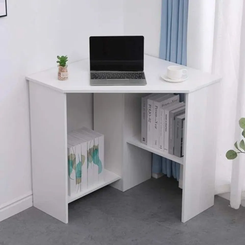 BOXED ZYTAVIOUS 72cm W CONER COMPUTER DESK - WHITE (1 BOX)