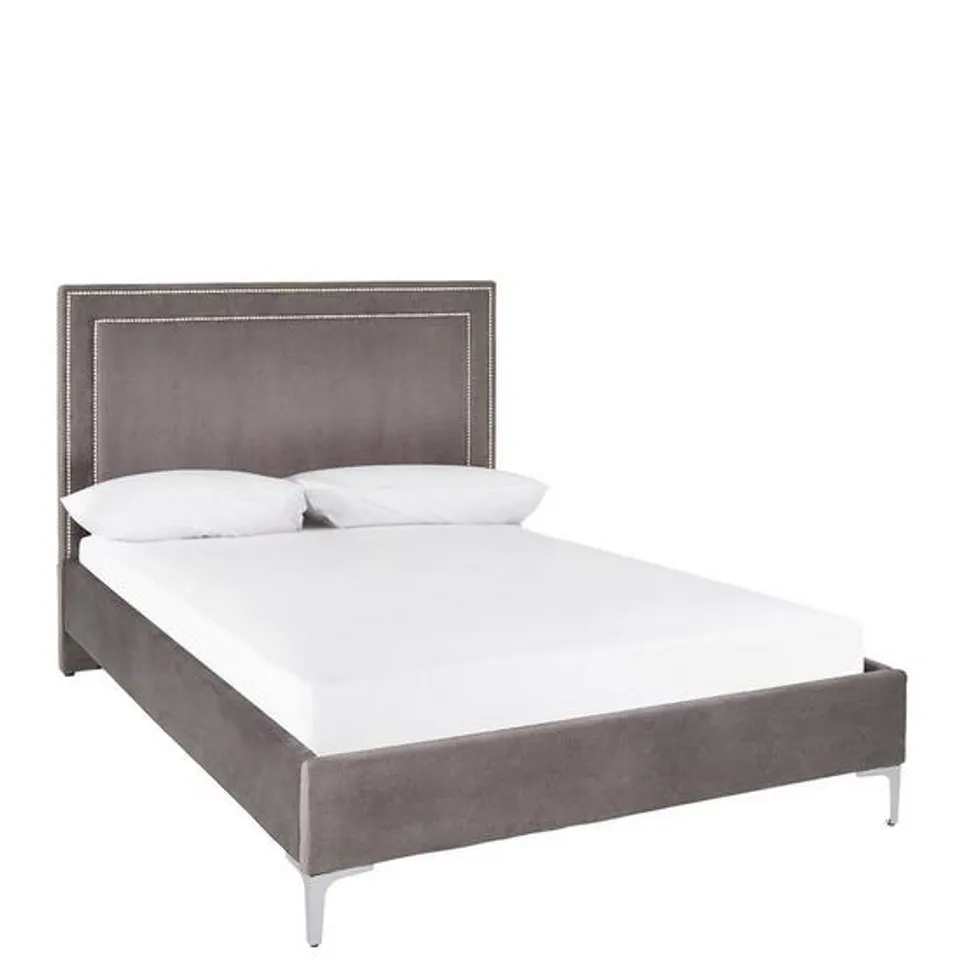 BOXED HEPWORTH DOUBLE BED GREY (2 BOXES)