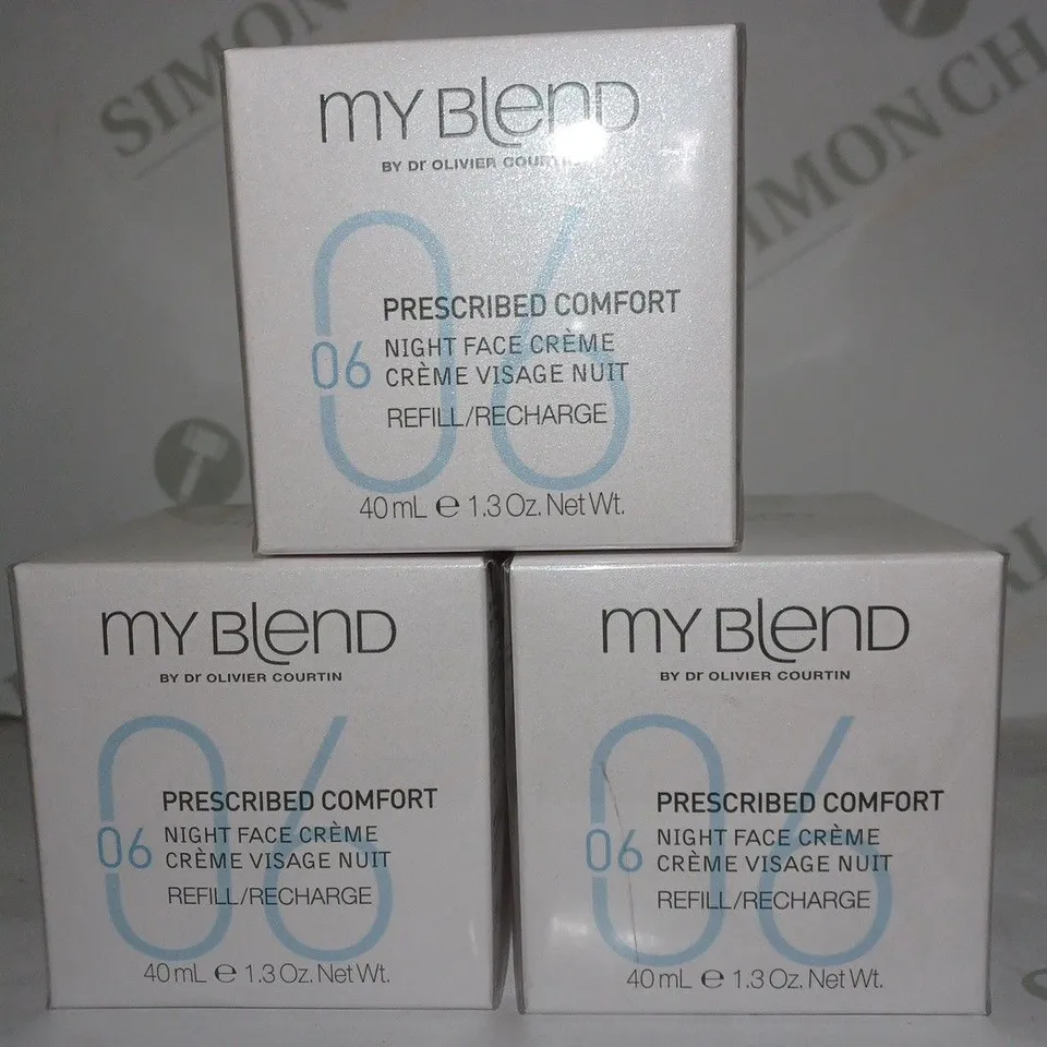 LOT OF APPROX 9 X 40ML MY BLEND 06 PRESCRIBED COMFORT REFILL NIGHT FACE CREME