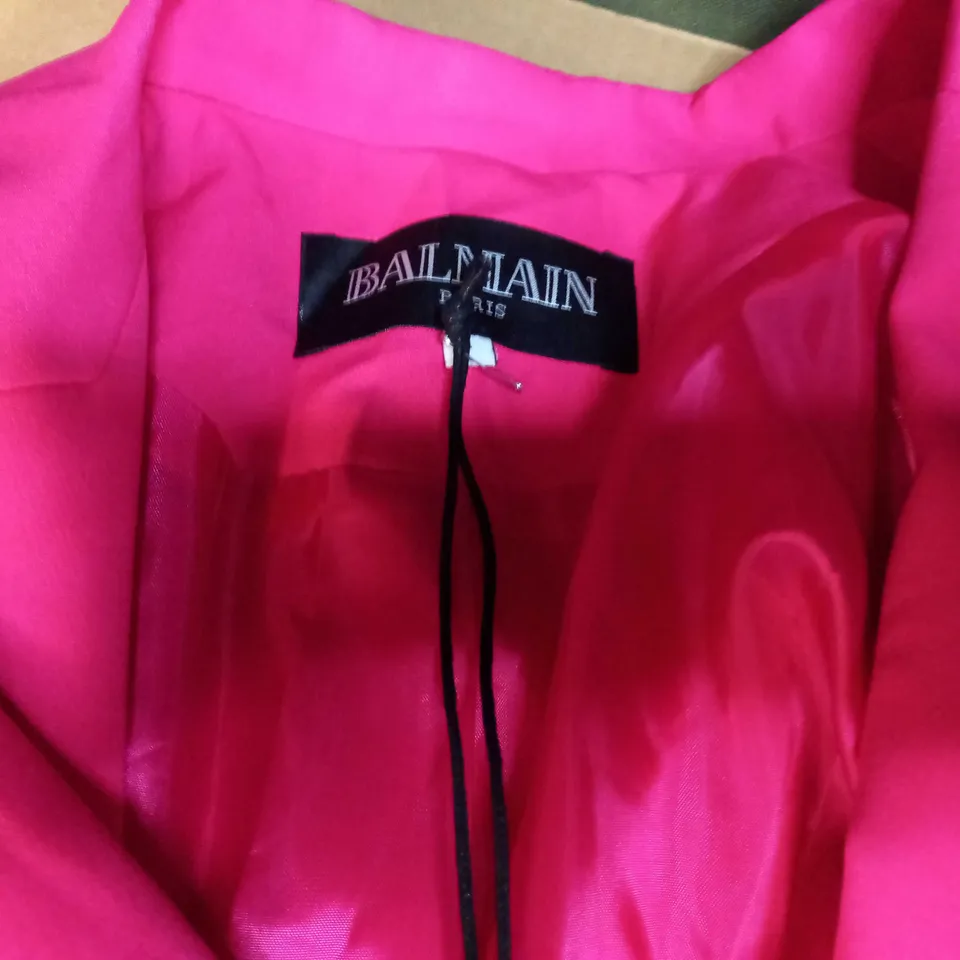 BALMAIN HOT PINK/GOLD BUTTON DETAILED BLAZER/JACKET - LARGE