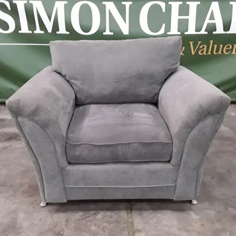 DESIGNER ARMCHAIR - GREY FABRIC