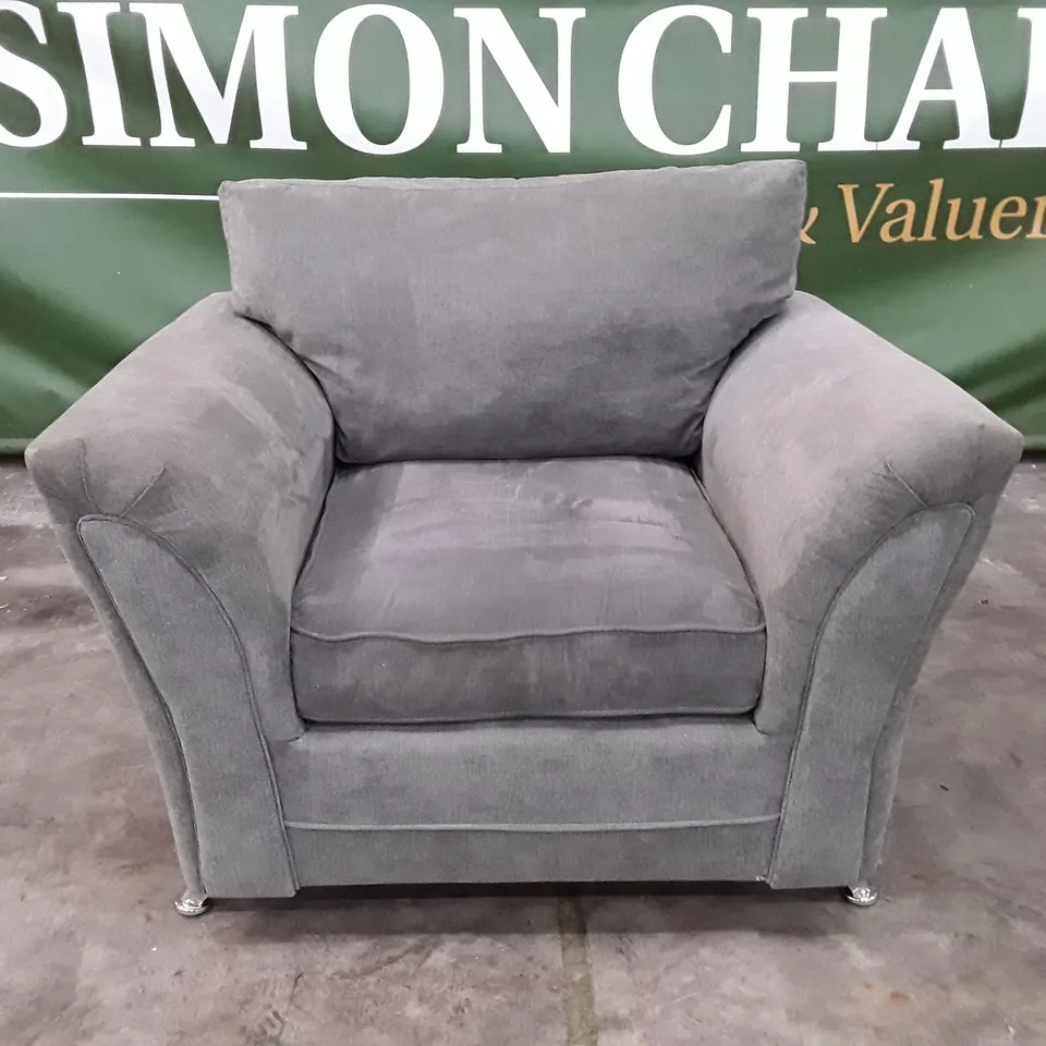 DESIGNER ARMCHAIR - GREY FABRIC