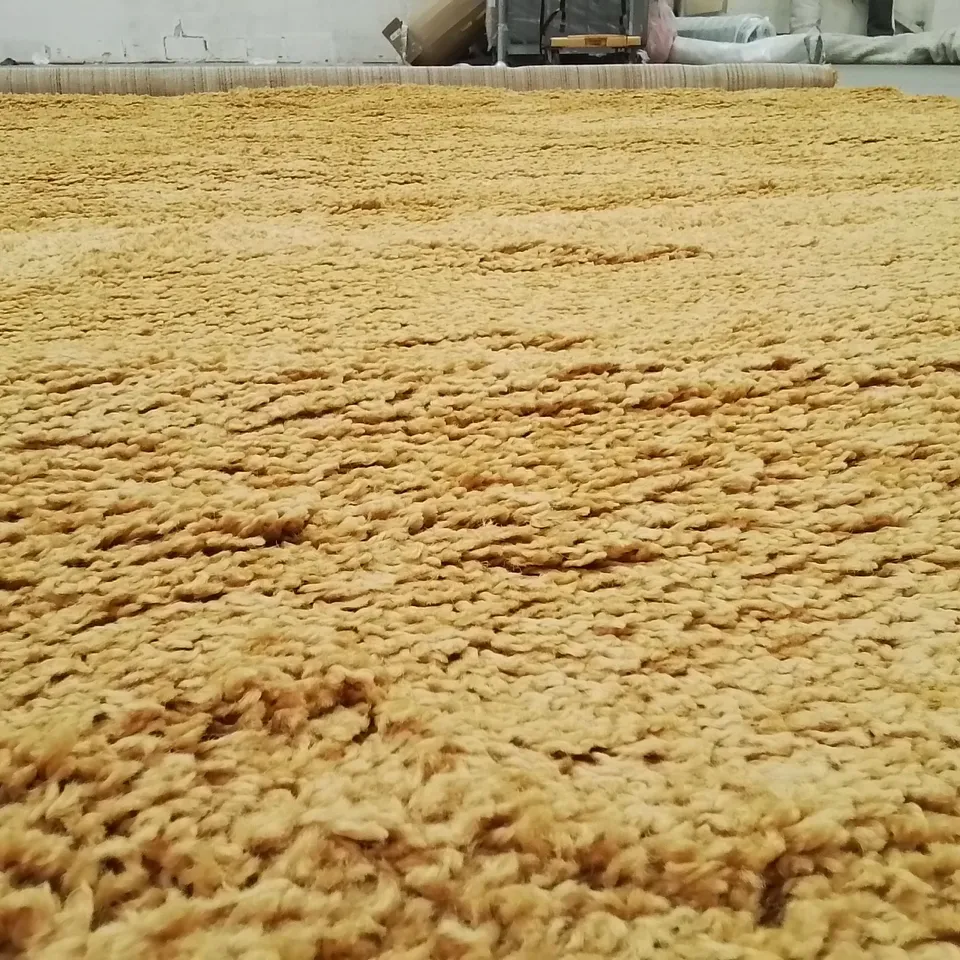 QUALITY DESIGNER BERNA SHAGGY RUG -OCHRE- 200X290CM