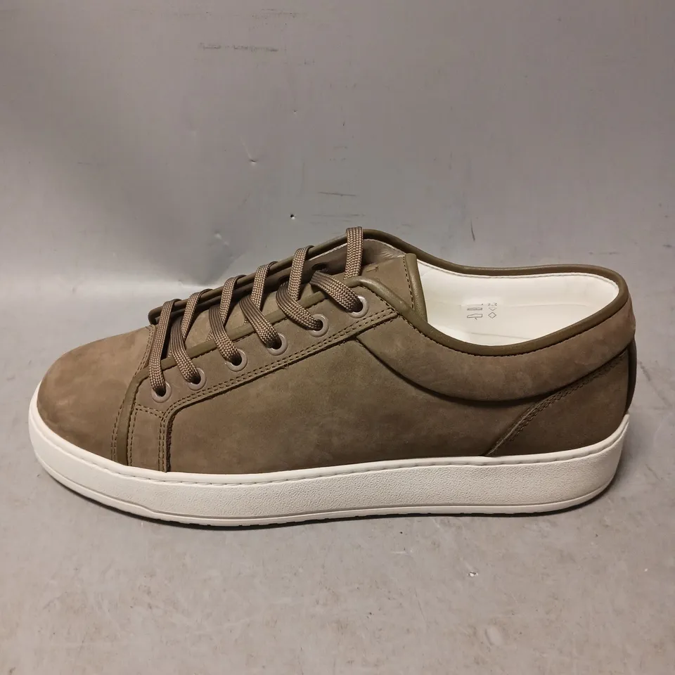 PAIR OF ETQ SUEDE LACE TRAINERS, BROWN - UK SIZE 9