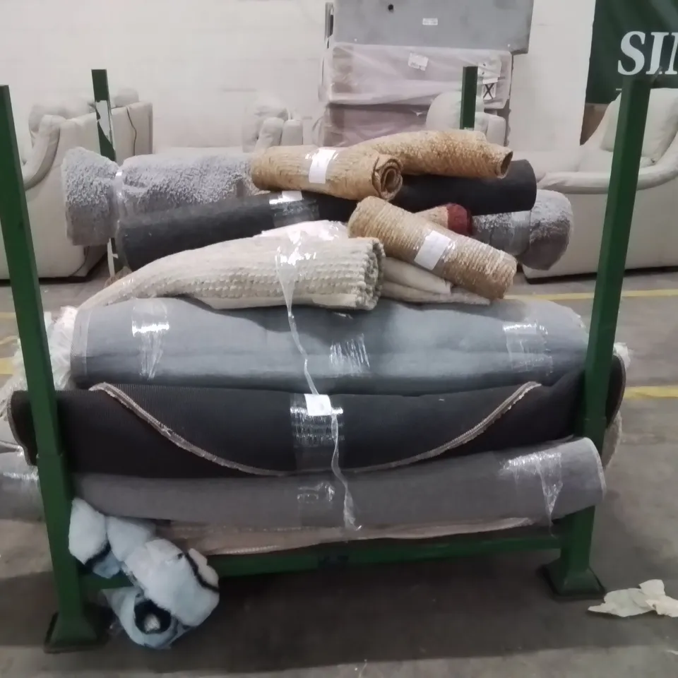 STILLAGE OF APPROXIMATELY 15 QUALITY DESIGNER RUGS
