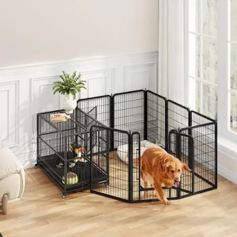 BOXED YAHEETECH HEAVY DUTY DOG PEN INDOOR/OUTDOOR - BLACK
