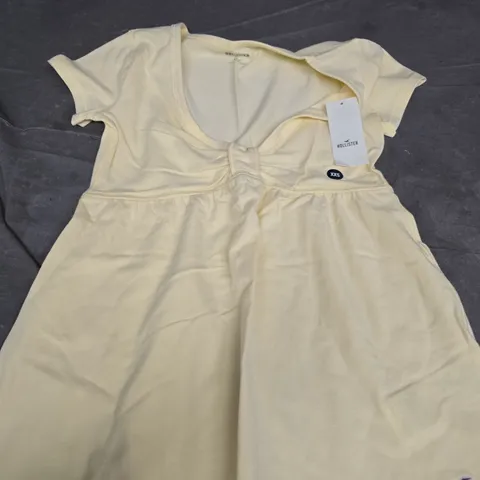 HOLLISTER CREAM DRESS WITH BOW DETAIL – XXS