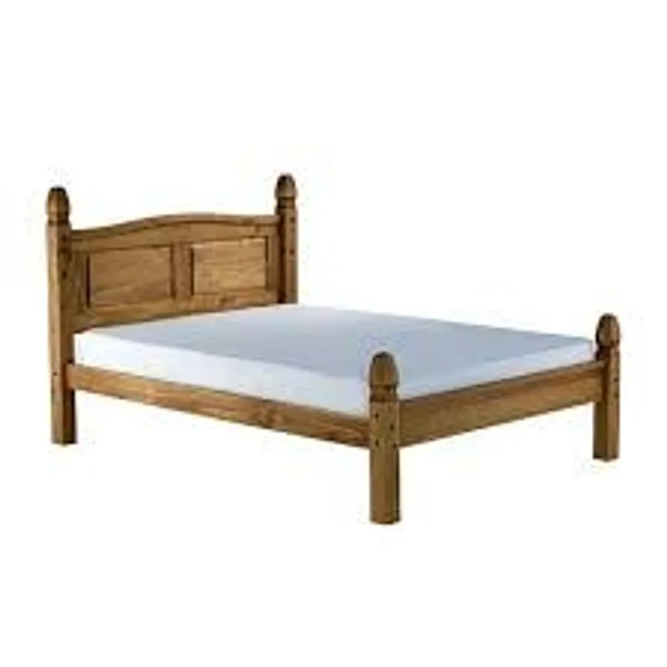 BOXED CORONA LOW END BED IN WAXED PINE // SIZE: DOUBLE (2 BOXES)