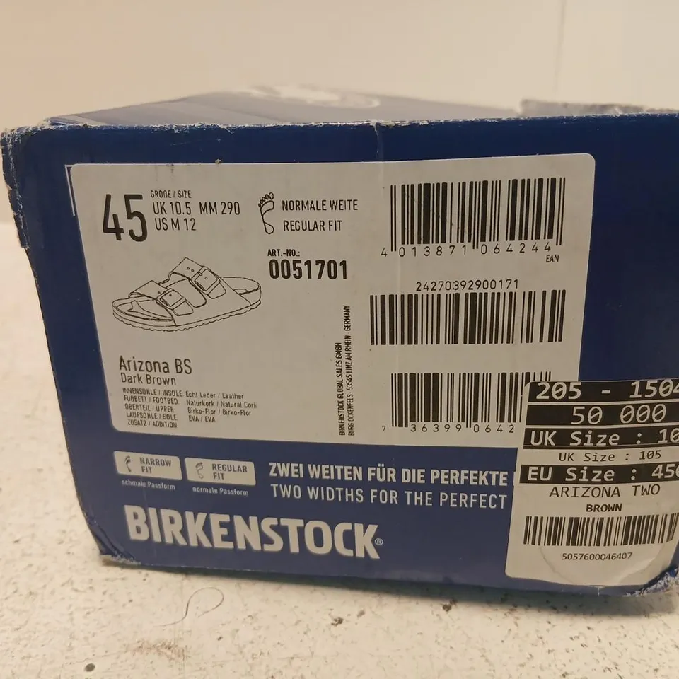 BIRKENSTOCK ARIZONA BROWN SANDALS – UK 10.5 (EU 45) MULITSTRAP